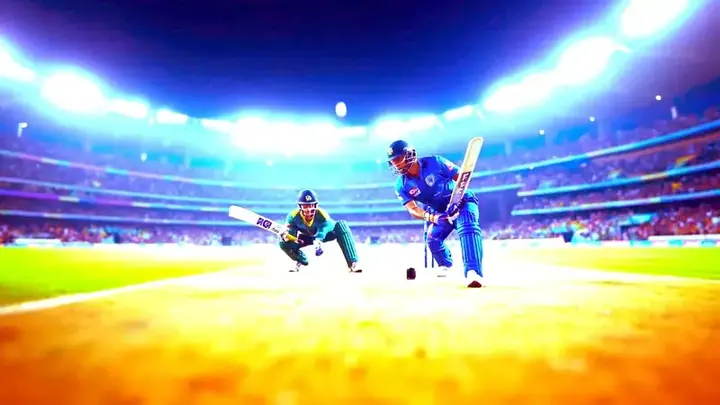 Marquee cricket T20 match fixture at Indian stadium under evening lights